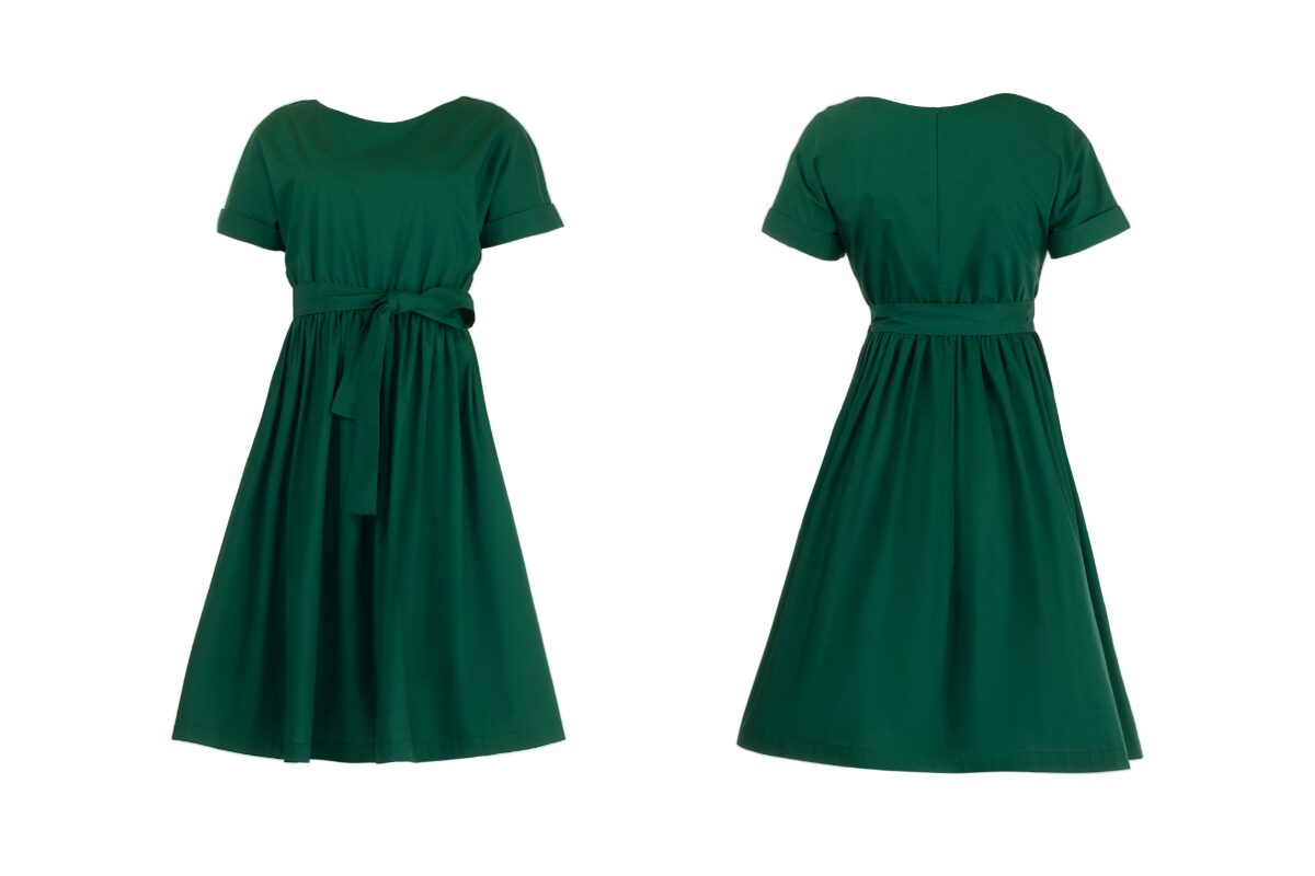 deux robes vertes sur fond blanc